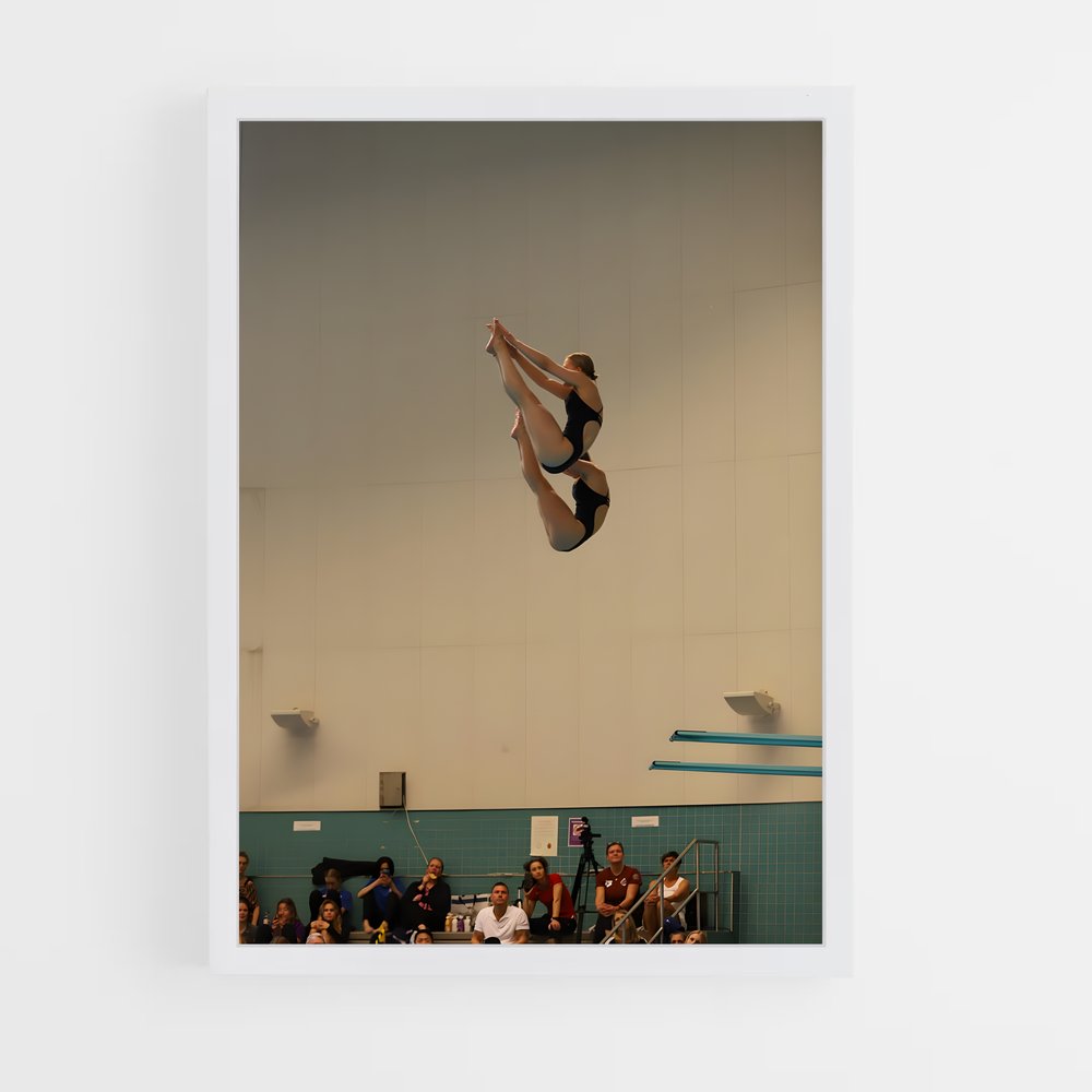 Poster Saut Équilibré – affiche Plongeon depuis une plateforme (vue 3)